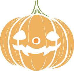 pumpkin head04 solid color clipart for halloween party celebration and decoration