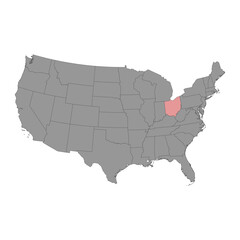 Ohio state map. Vector illustration.