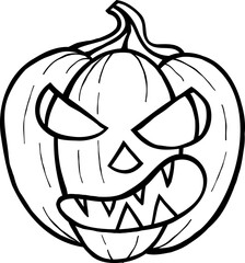 pumpkin head05 black outline clipart for halloween party celebration and decoration