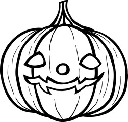 pumpkin head04 black outline clipart for halloween party celebration and decoration