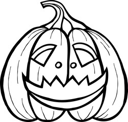 pumpkin head12 black outline clipart for halloween party celebration and decoration