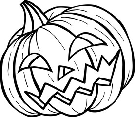 pumpkin head20 black outline clipart for halloween party celebration and decoration