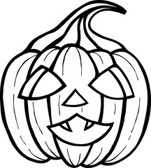 pumpkin head11 black outline clipart for halloween party celebration and decoration