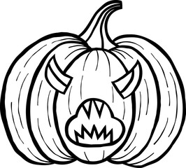 Fototapeta premium pumpkin head17 black outline clipart for halloween party celebration and decoration