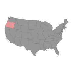 Oregon state map. Vector illustration.