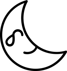 Moon line icon. Weather icon simple style.