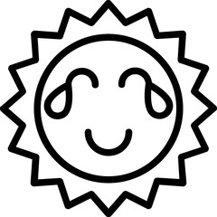 Sun line icon. Weather icon simple style.