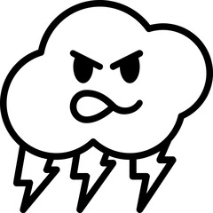 Thunder line icon. Weather icon simple style.