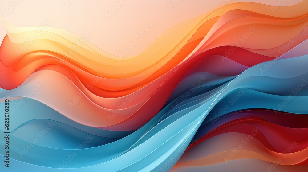 Poster abstract colorful wave background. generative ai