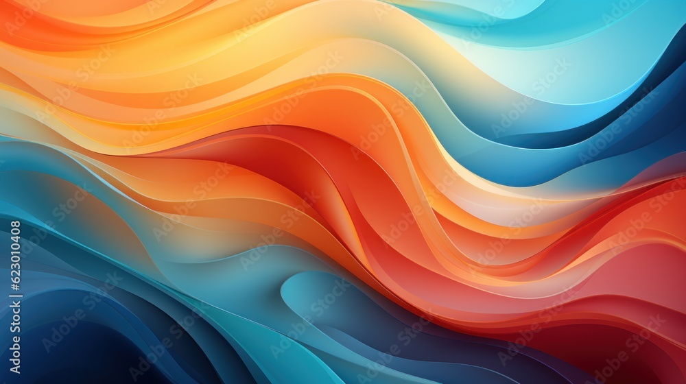 Poster abstract background with colorful waves. generative ai