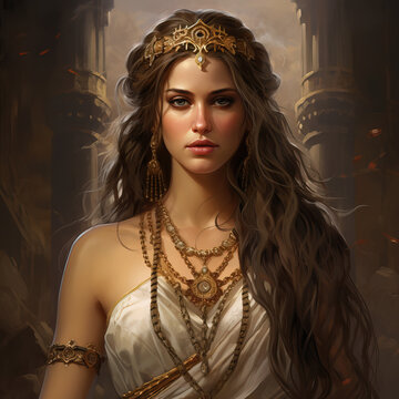 Semele Greek Princess from Greek Mythology. Zeus Lover. Dionisio Mother. AI Generated