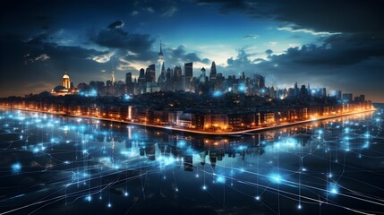 Obraz na płótnie Canvas Unleashing the Power of 5G: Revolutionizing Smart Cities with IoT Technology