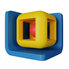 3d cube 3d icon illustration