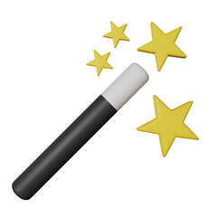 magic wand 3d icon illustration
