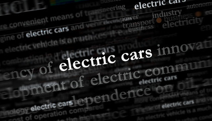 Obraz premium Electric cars EV sustainable and clean transport headline titles media 3d illustration