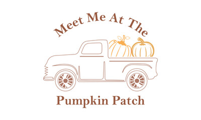 Meet me at the pumpkin patch Retro SVG Design.