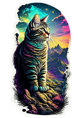 Tabby Cat Psychedelic