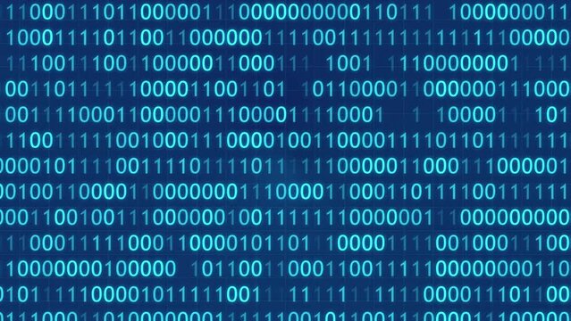 4K BINARY MOVING HORIZONTAL BG CODING PROGRAMMING BG HACKER SCREEN SCIFI MOVIE BG ANIMATION. FLOWING DATA NETWORK MATRIX DATA 0 1 HITECH ARTIFICIAL INTELLIGENCE AND MACHINE LEARNING BG. TECHNO SCREEN.