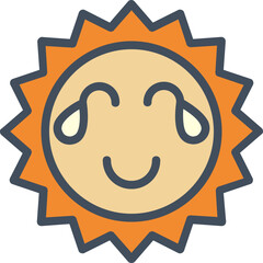 Sun line filled icon. Weather icon simple style.