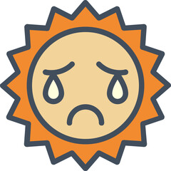 Sun line filled icon. Weather icon simple style.