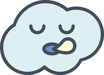 Cloud line filled icon. Weather icon simple style.