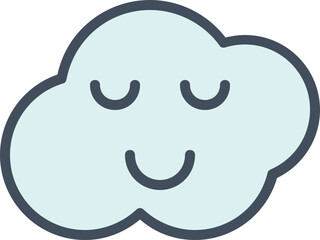 Cloud line filled icon. Weather icon simple style.