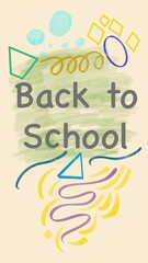 Back To School Painting Scribble Doodle Elements Text Vertical