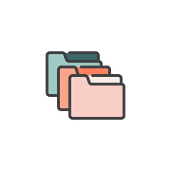 Document folders filled outline icon
