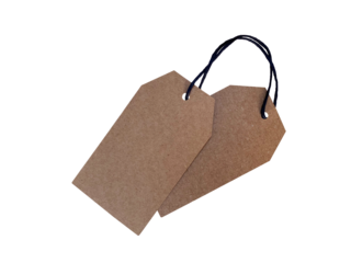 Label tag mockup. Paper brown paper tag. Kraft, paper price tag, discounts.