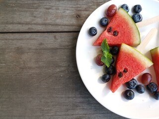Red watermelon frits during the summer season