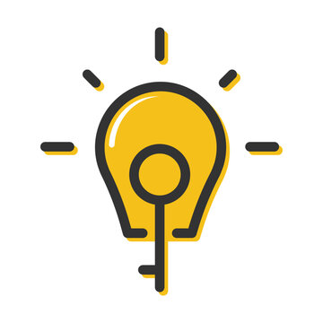 Key Idea, Key Elements, Key to Success Vector Icon and Concept Image.