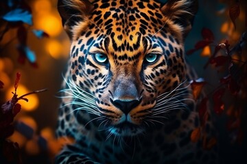 Leopard Abstract Animal Wallpaper with Contrast Background, Generative AI