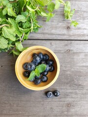 Blueberry fruit on the bowl