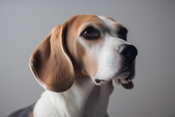 Most Beautiful Beagle Smiling Dog Isolated on White. Generative AI