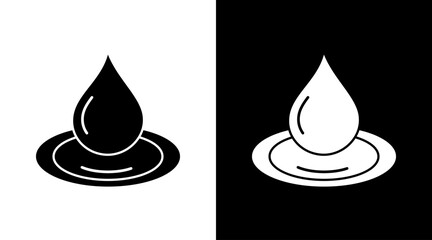 Water Drop Droplet Eco Nature Black and white Icon Design