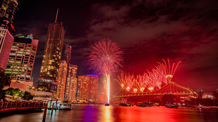 fireworks in the city (2022 Brisbane)