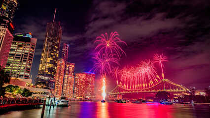 fireworks in the city (2022 Brisbane)