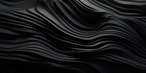 Black luxury texture abstract waves background, generative ai