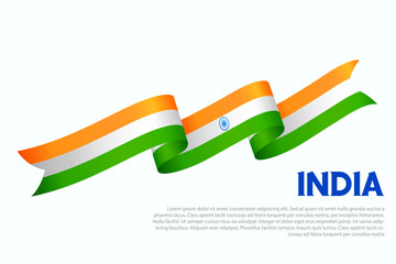 abstract tricolor banner with Indian flag for 15th August Happy Independence Day of India