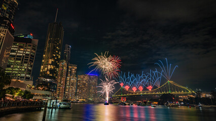 fireworks in the city (2022 Brisbane)