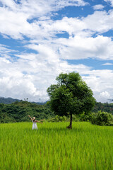 woman in a field