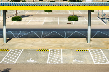 Area with parking spaces reserved for the disabled.