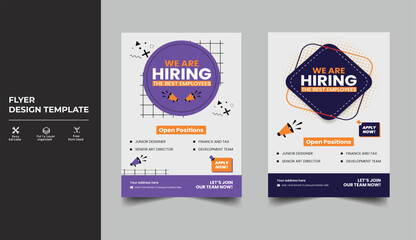 We are hiring Job vacancy flyer poster template design, We are hiring advertisement Recruitment Poster, job flyer design vector