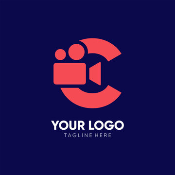 Letter C Initial Camera Video Logo Design Vector Icon Graphic Emblem Illustration