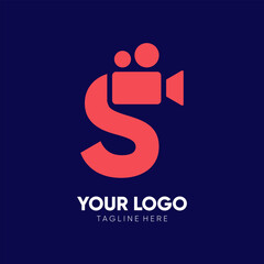 Fototapeta premium Letter S Initial Camera Video Logo Design Vector Icon Graphic Emblem Illustration