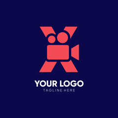 Letter X Initial Camera Video Logo Design Vector Icon Graphic Emblem Illustration