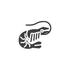 Shrimp seafood vector icon