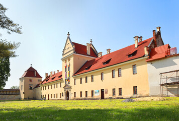 Fototapeta na wymiar Zhovkva castle in summer sunny day in Zhovkva, Ukraine