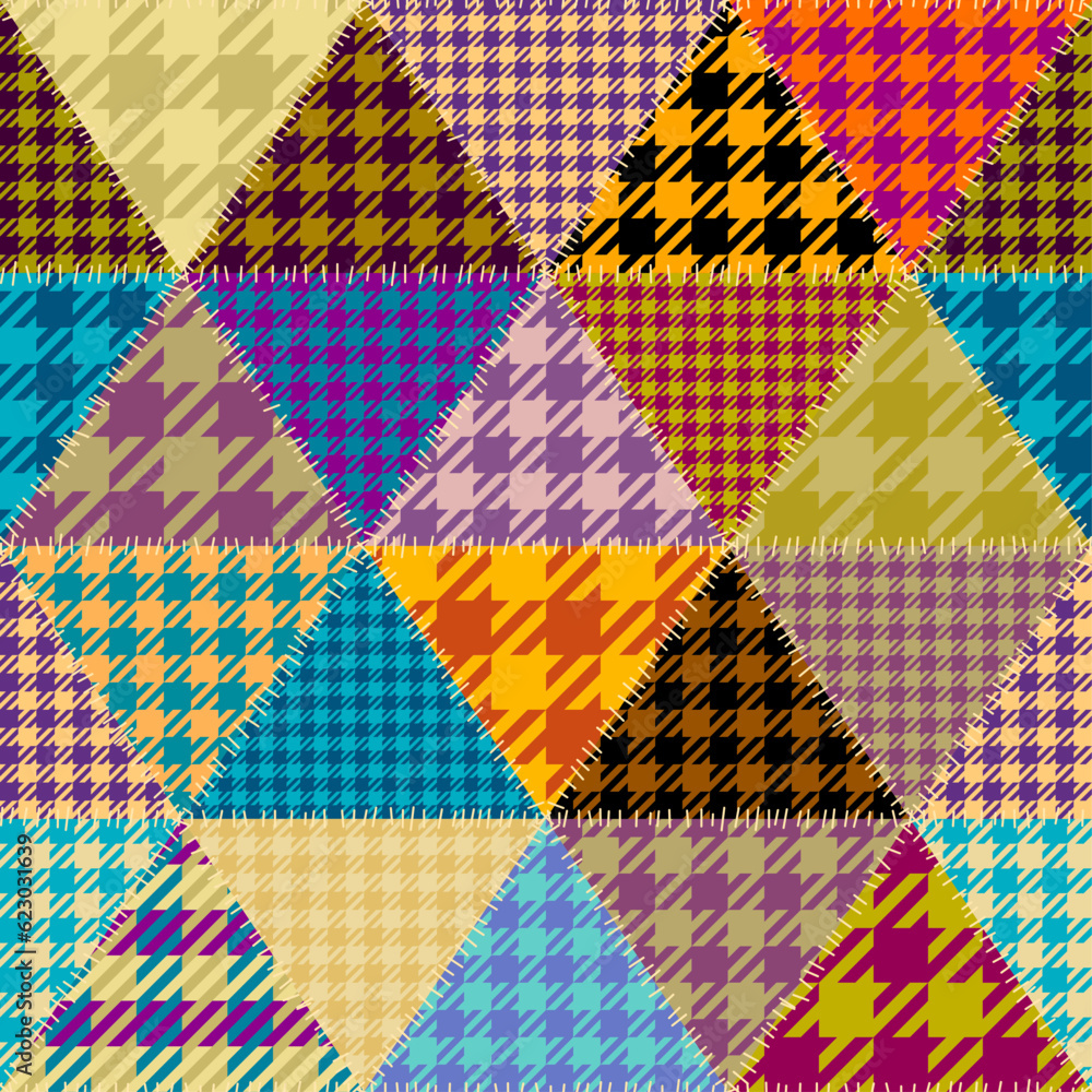 Poster Textille patchwork pattern. Seamless Vector image.