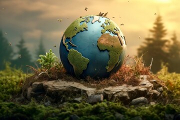 Obraz na płótnie Canvas Green Planet - Embracing Eco-Friendly Concepts